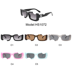 HS1060 - Rectangle Futuristic Modern Cut-out Square Sunglasses