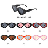 HS1119 - Geometric Triangle Irregular Bold Futuristic Fashion Sunglasses